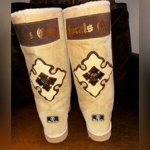 Rare Vintage Tylie Malibu "Locals Only" Tall Shearling Boots Sz. 10